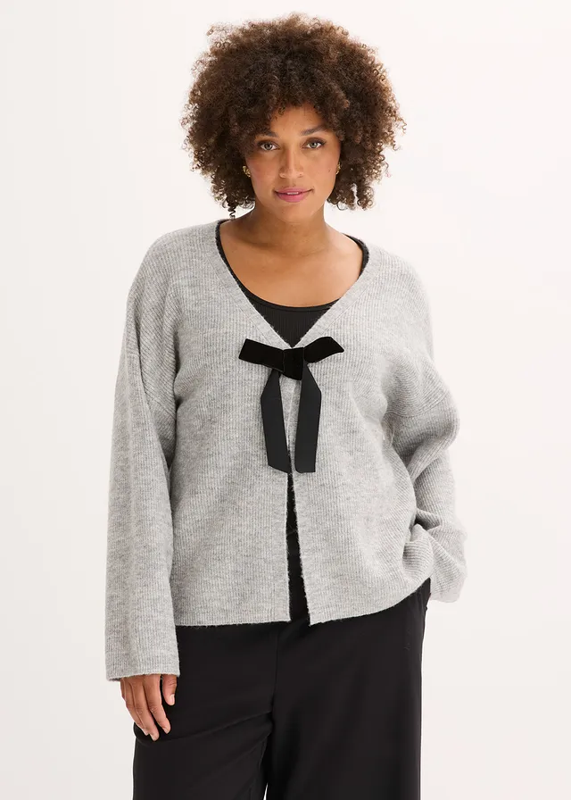 Gilet en maille, Couleur: gris clair chiné
