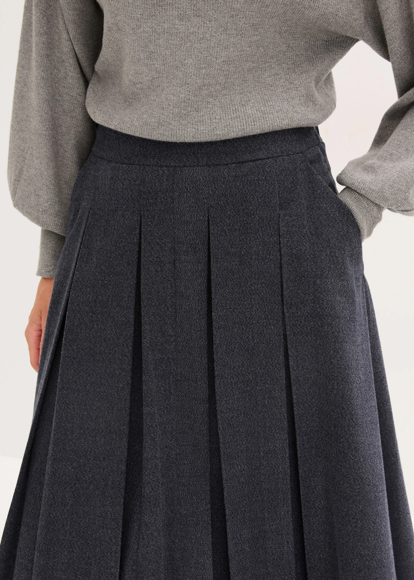 Midi sukně • inkoustově modrý melír • bonprix obchod