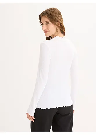 Žebrované tričko z viskózové směsi • bílá • bonprix obchod