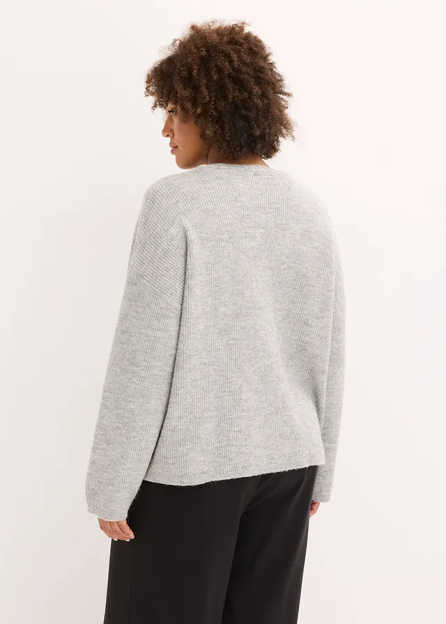 Gilet en maille, Couleur: gris clair chiné