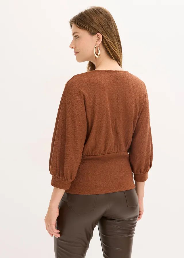 T-shirt en maille bouclette • marron chiné • product-page.page-title-suffix