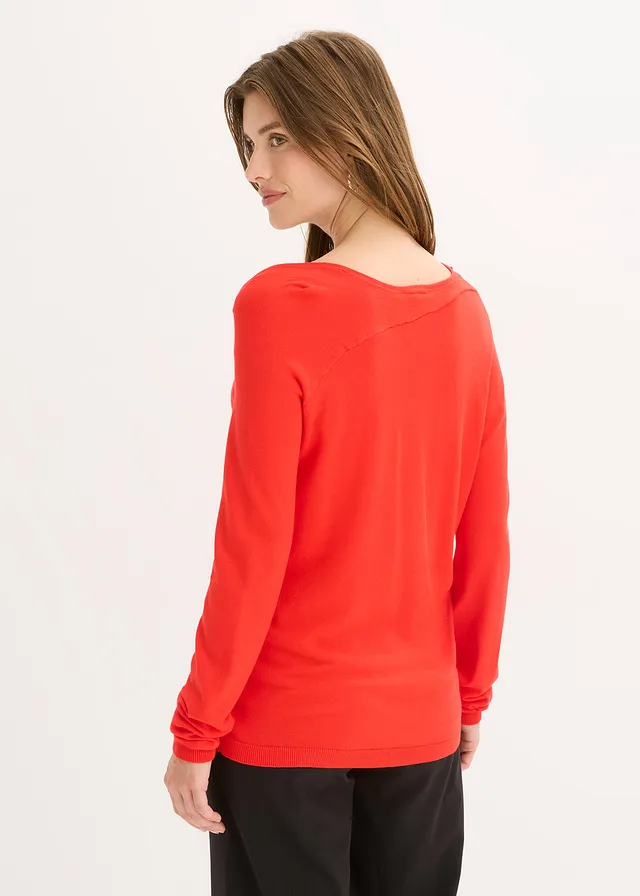 Pull fluide en viscose majoritaire • rouge • product-page.page-title-suffix