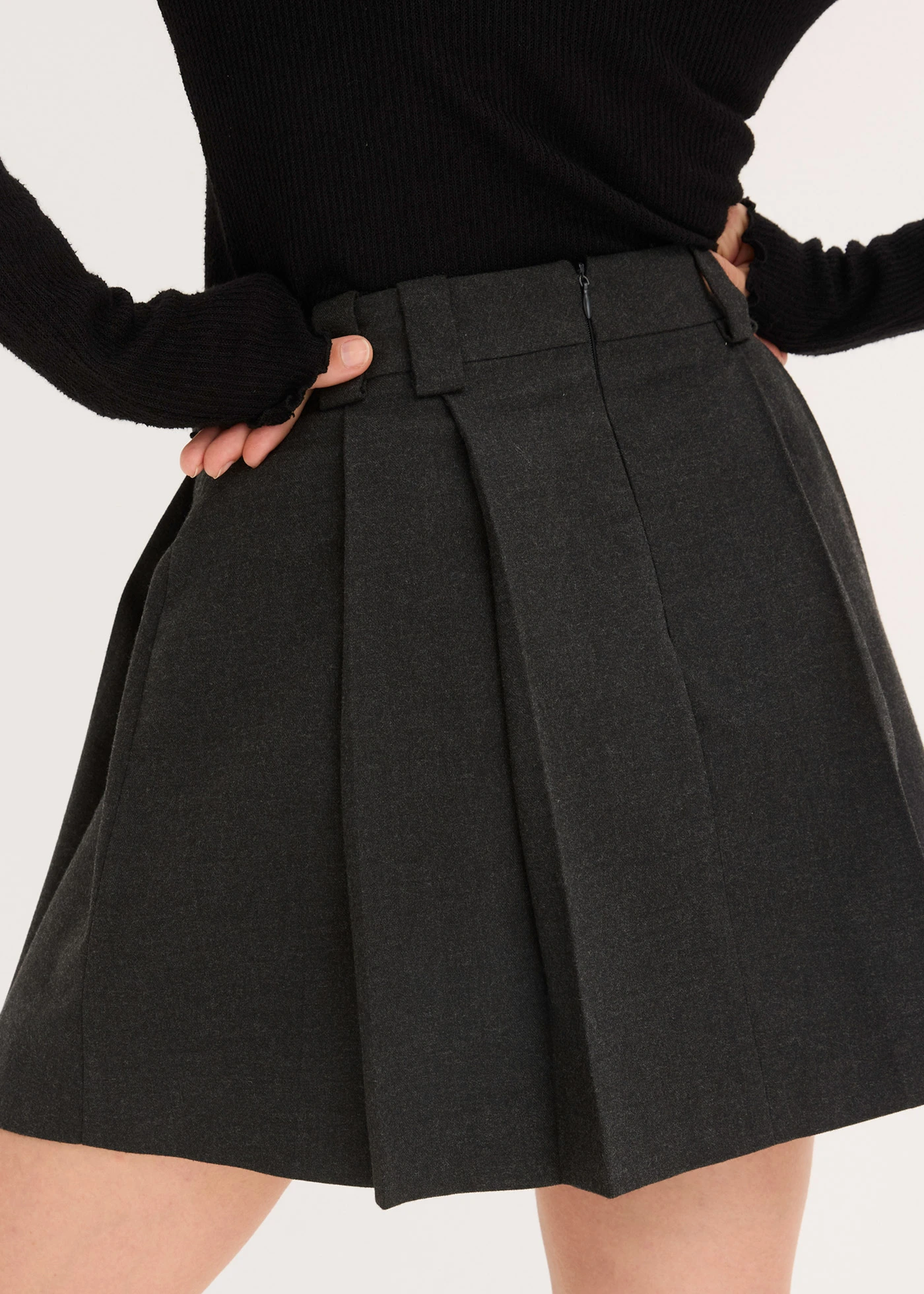 Sukně s kraťasy • tmavě antracitová melír • bonprix obchod