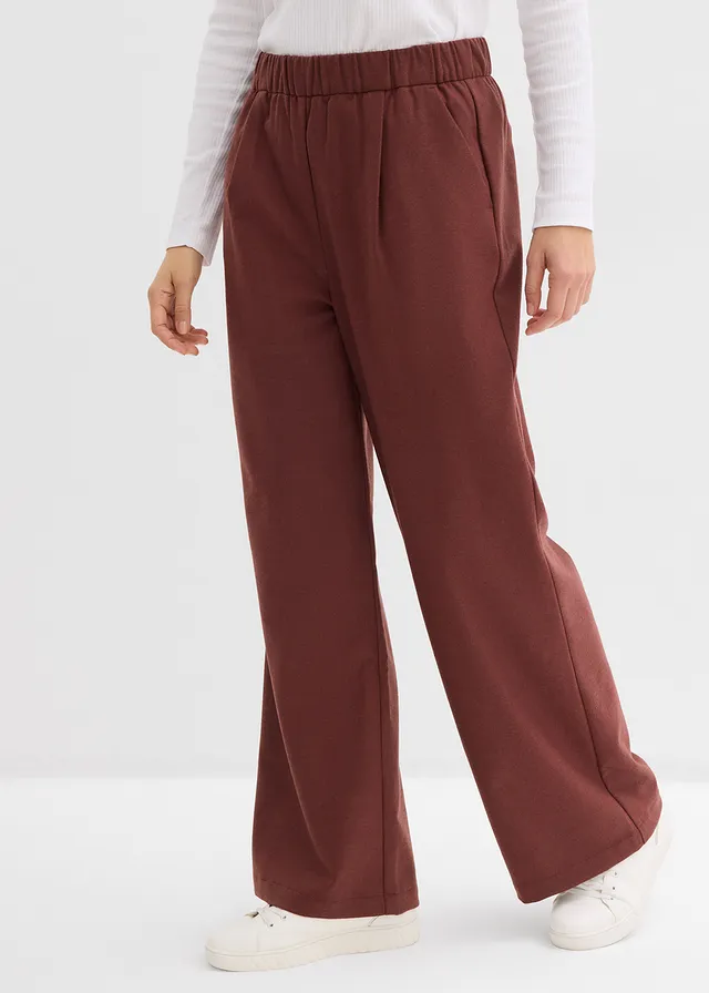 Pantalon large à pinces, Couleur: café chiné