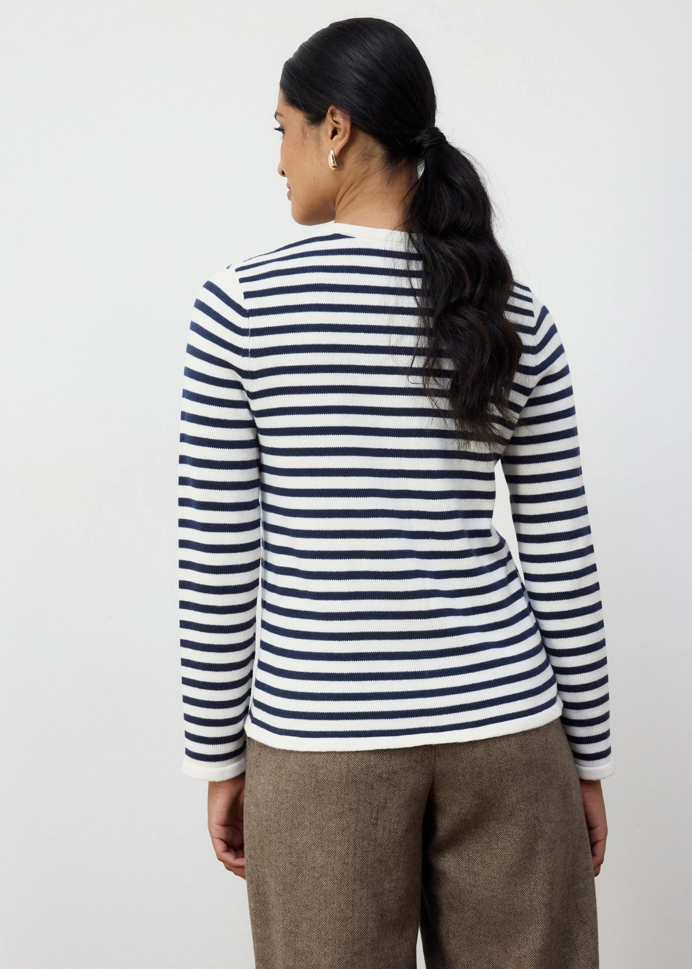 Vest met zijde • donkerblauw/wolwit gestreept • bonprix online shop