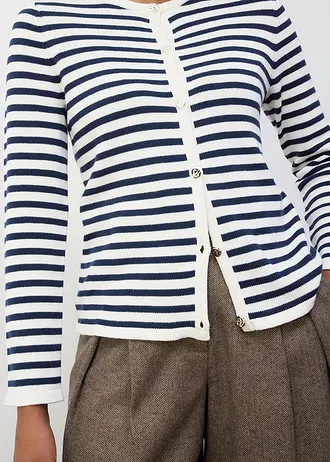 Vest met zijde • donkerblauw/wolwit gestreept • bonprix online shop