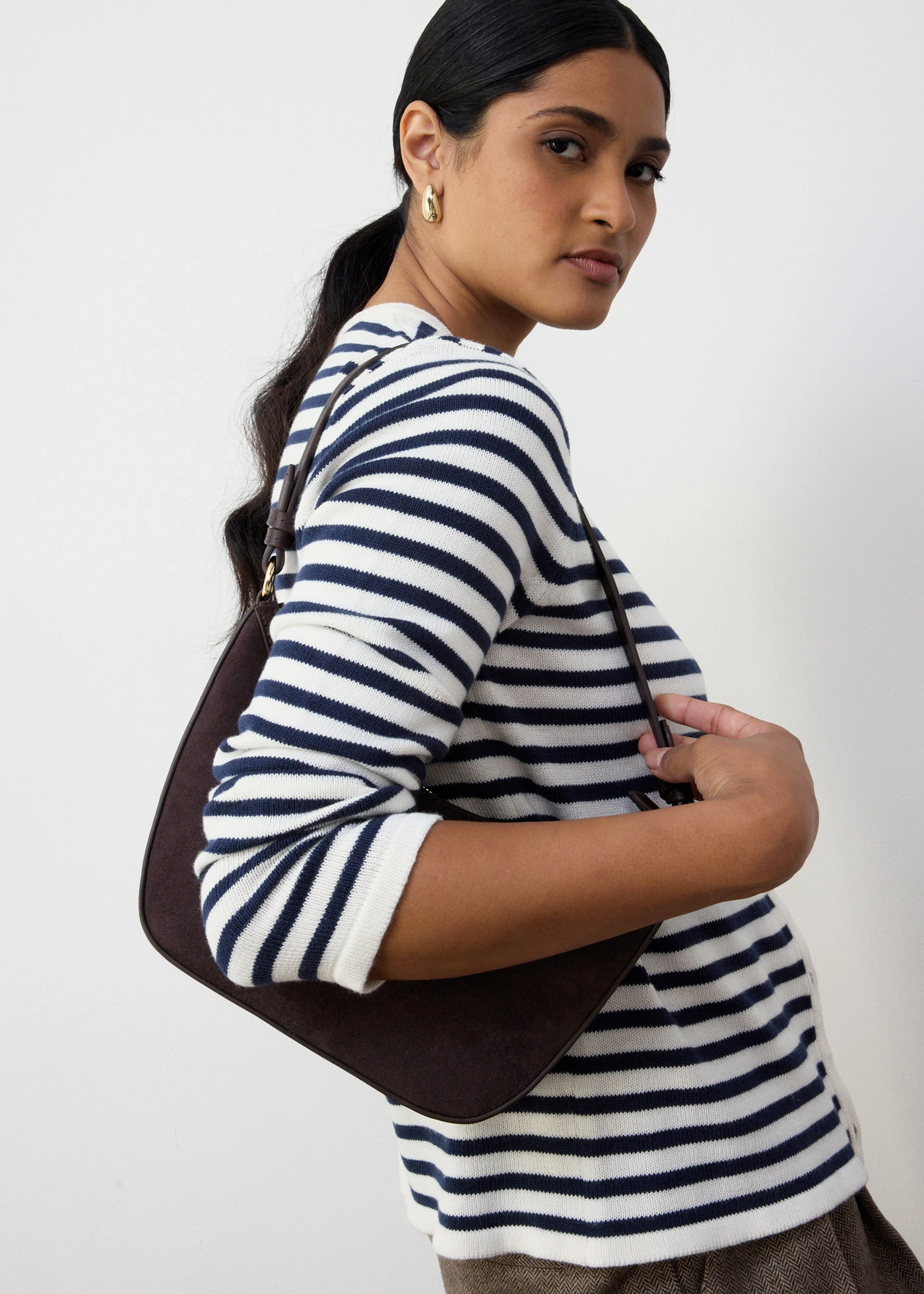 Vest met zijde • donkerblauw/wolwit gestreept • bonprix online shop