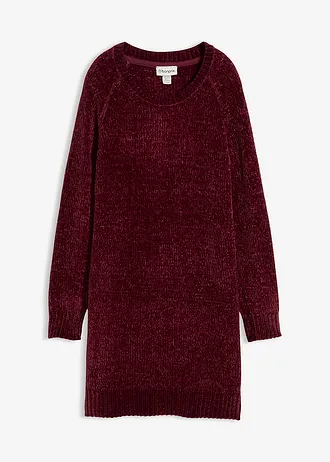 Oversized pletené šaty ze žinylky • tmavě bobulová • bonprix obchod