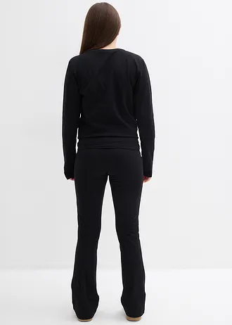 T-shirt manches longues et pantalon en jersey (ens. 2 pces) • noir • Boutique bonprix