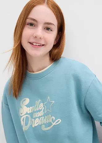 Oversized sweater van puur biologisch katoen • mineraalblauw • bonprix online shop