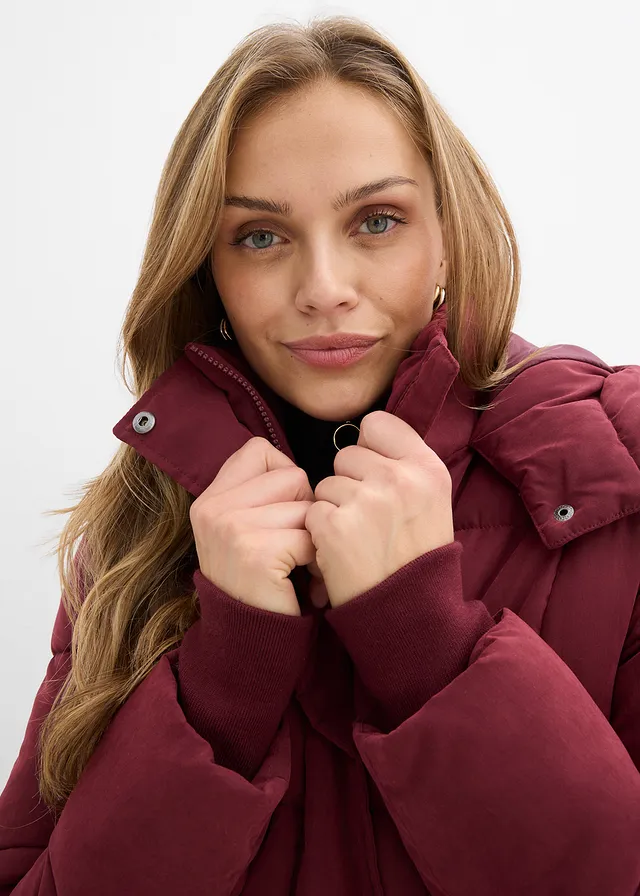 Winterjas met ritssluitingen opzij • donkerbessen • product-page.page-title-suffix