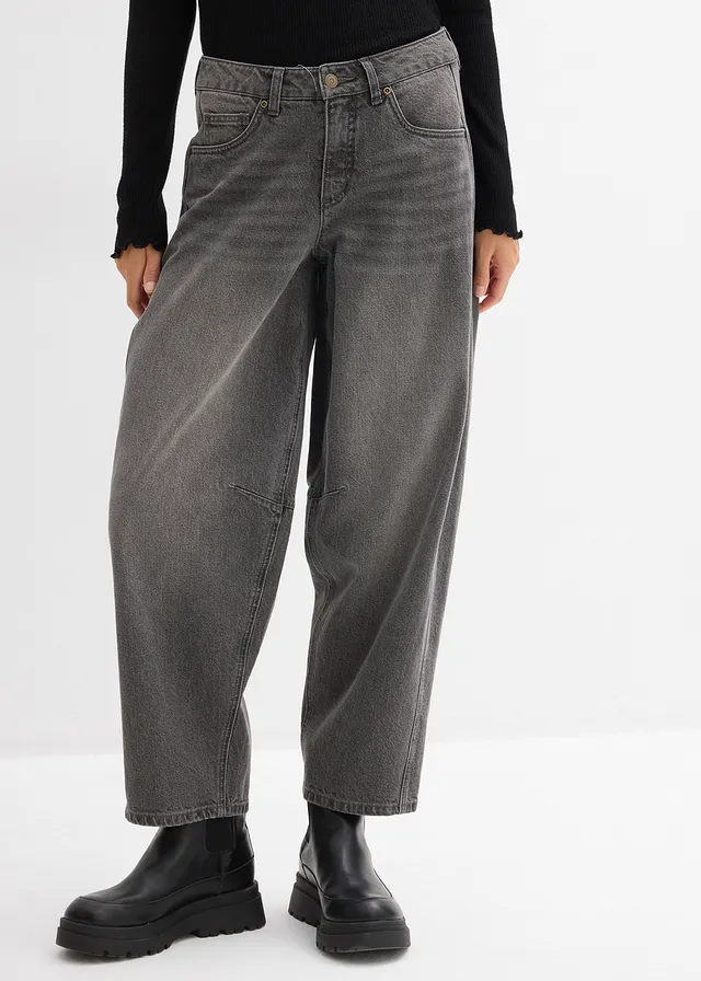 Jean barrel taille mi-haute • gris denim used • product-page.page-title-suffix