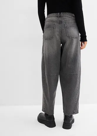 Barrel jeans mid waist, Kleur: grey denim used