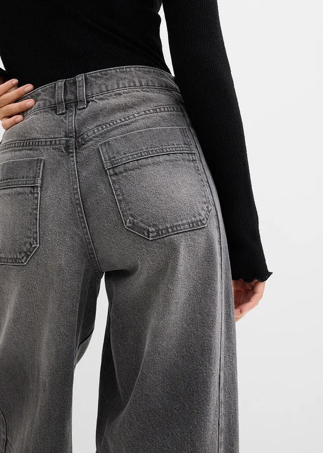 Barrel jeans mid waist • grey denim used • product-page.page-title-suffix