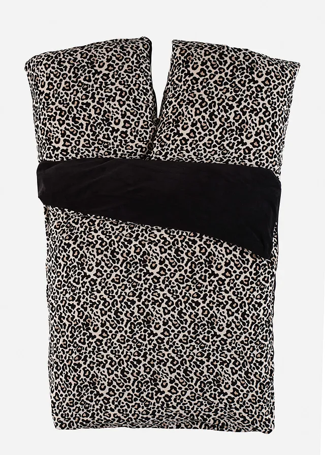 Dubbelzijdig dekbedovertrek  Cashmere Touch met bloemenprint • crème-zwart • bonprix online shop