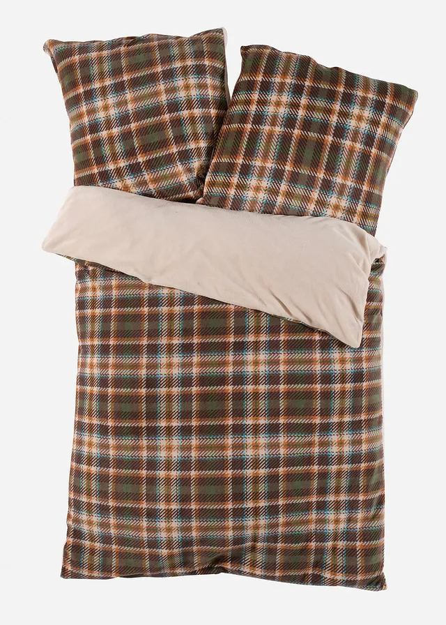 Lenjerie de pat Cashmere Touch cu 2 fețe, model cadrilat