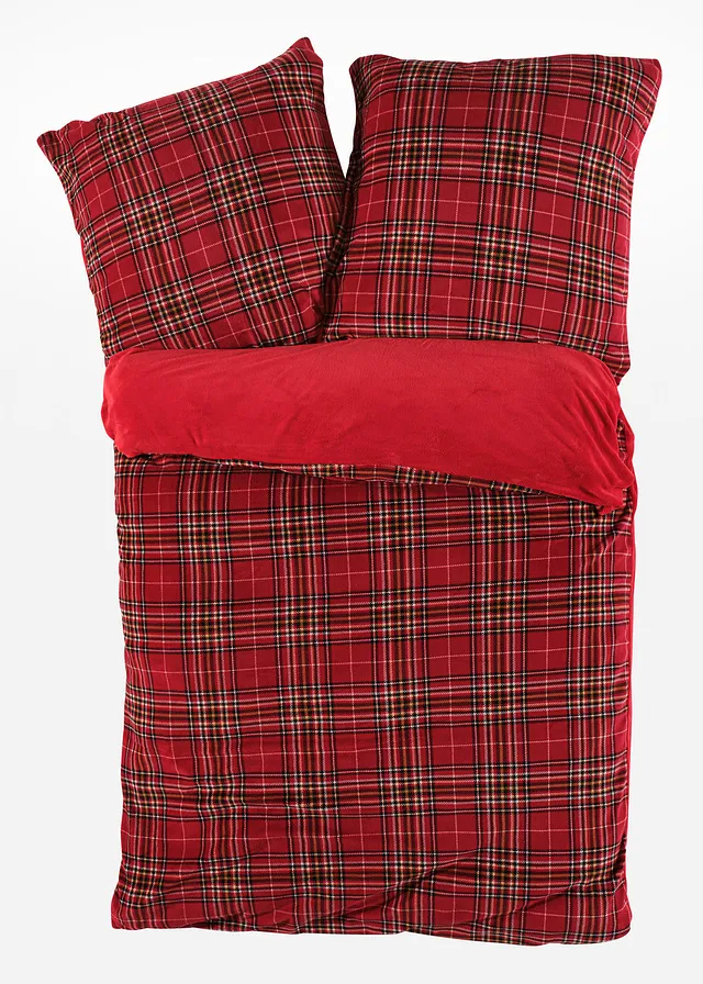 Lenjerie de pat Cashmere Touch cu 2 fețe, model cadrilat