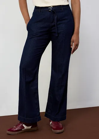 Džíny Wide Leg, Mid Waist, s páskem • tmavě modrý denim • bonprix obchod
