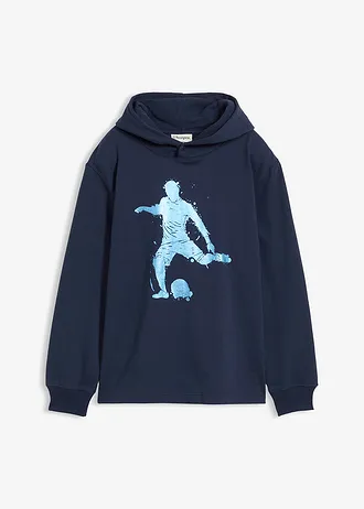 Jongens hoodie met print, Kleur: donkerblauw met print