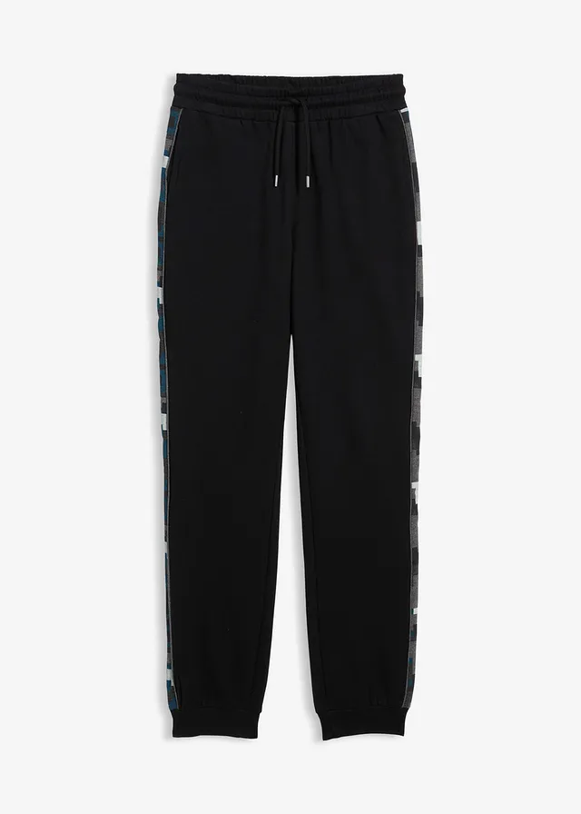 Joggingbroek met biologisch katoen, Kleur: zwart grafische print