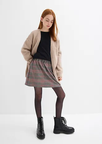 Jersey rok met een comfortband • beige geruit • bonprix online shop