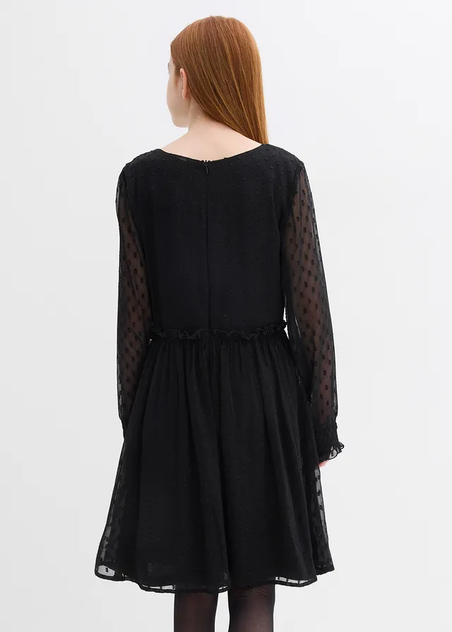 Feestelijke meisjes jurk van chiffon, Kleur: zwart
