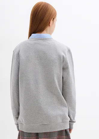 Mikina z čisté organické bavlny (2 ks v balení) • černá + světle šedý melír • bonprix obchod