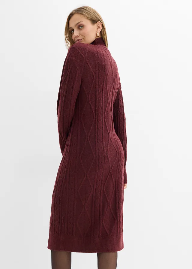 Robe en maille à motif torsadé • bordeaux • product-page.page-title-suffix