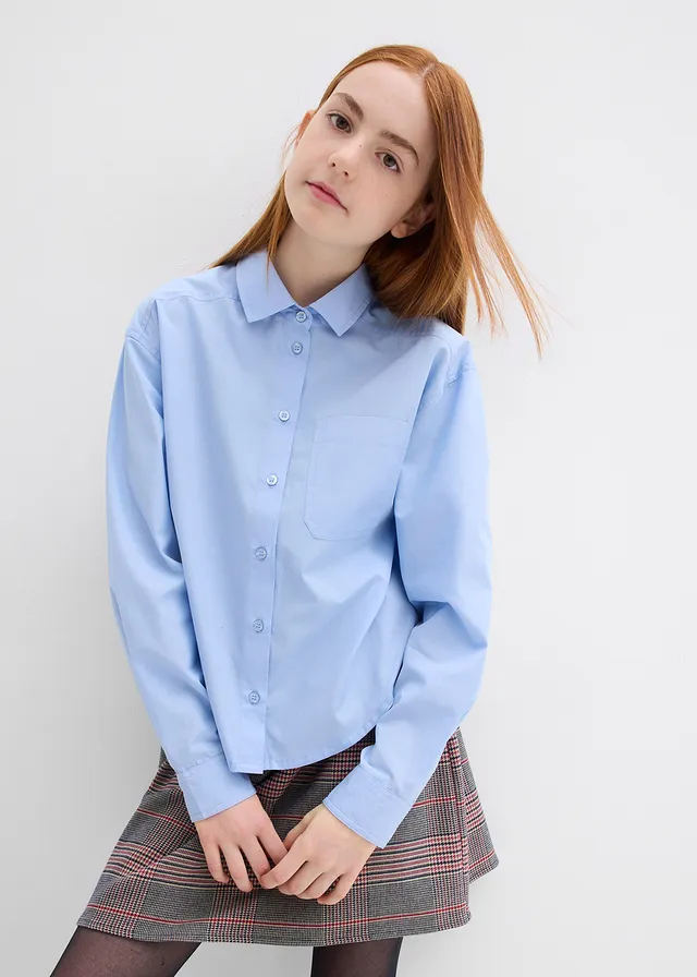 Chemisier oversize 100 % coton • bleu nacré • product-page.page-title-suffix