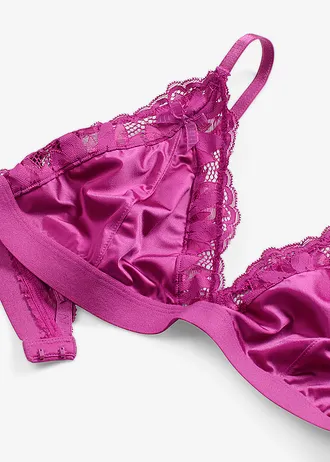 Podprsenkový top z lesklého materiálu • tmavě fuchsiová • bonprix obchod