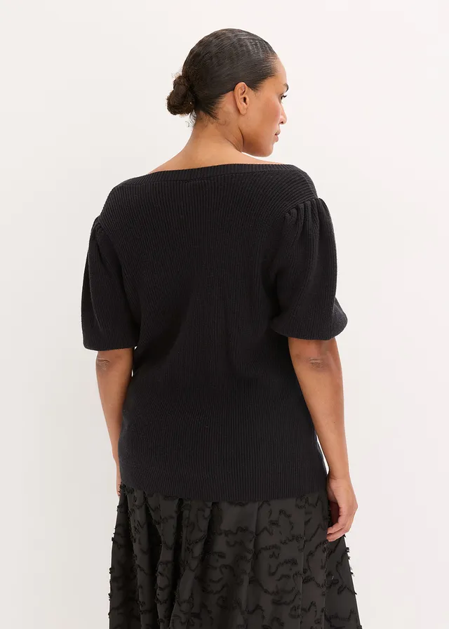 Pull avec application de nœuds • noir plus size • product-page.page-title-suffix