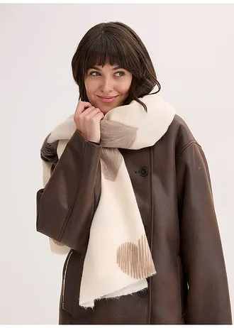 Sjaal, Kleur: beige gedessineerd