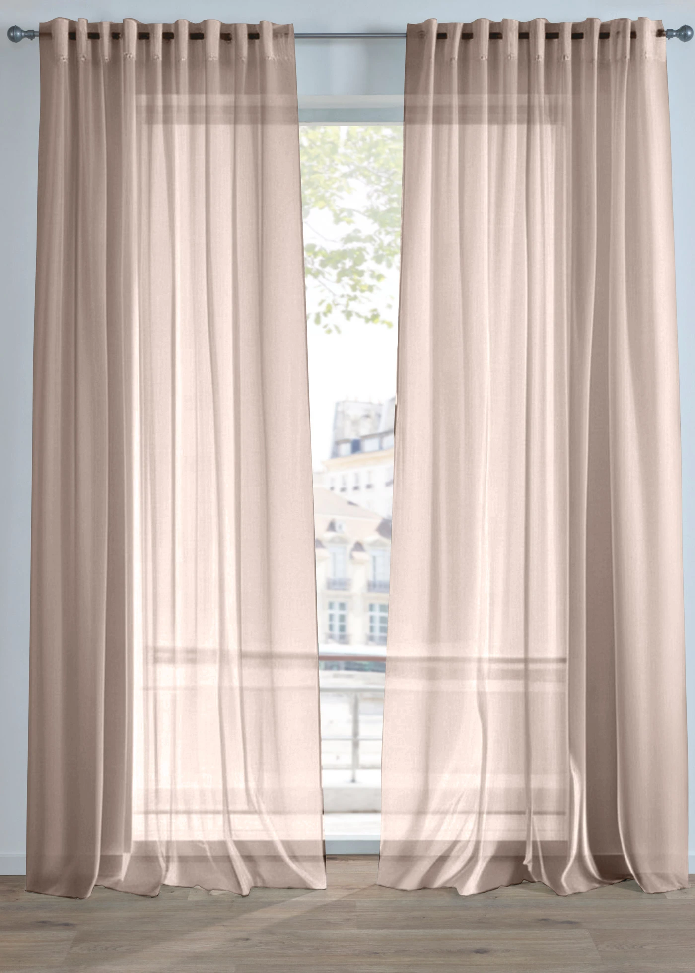 Gordijn van fijne batiststructuur (1 stuk) • taupe • bonprix online shop