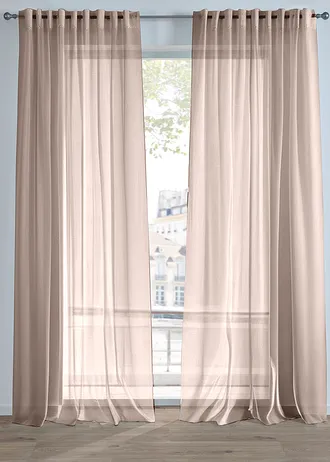 Gordijn van fijne batiststructuur (1 stuk) • taupe • bonprix online shop