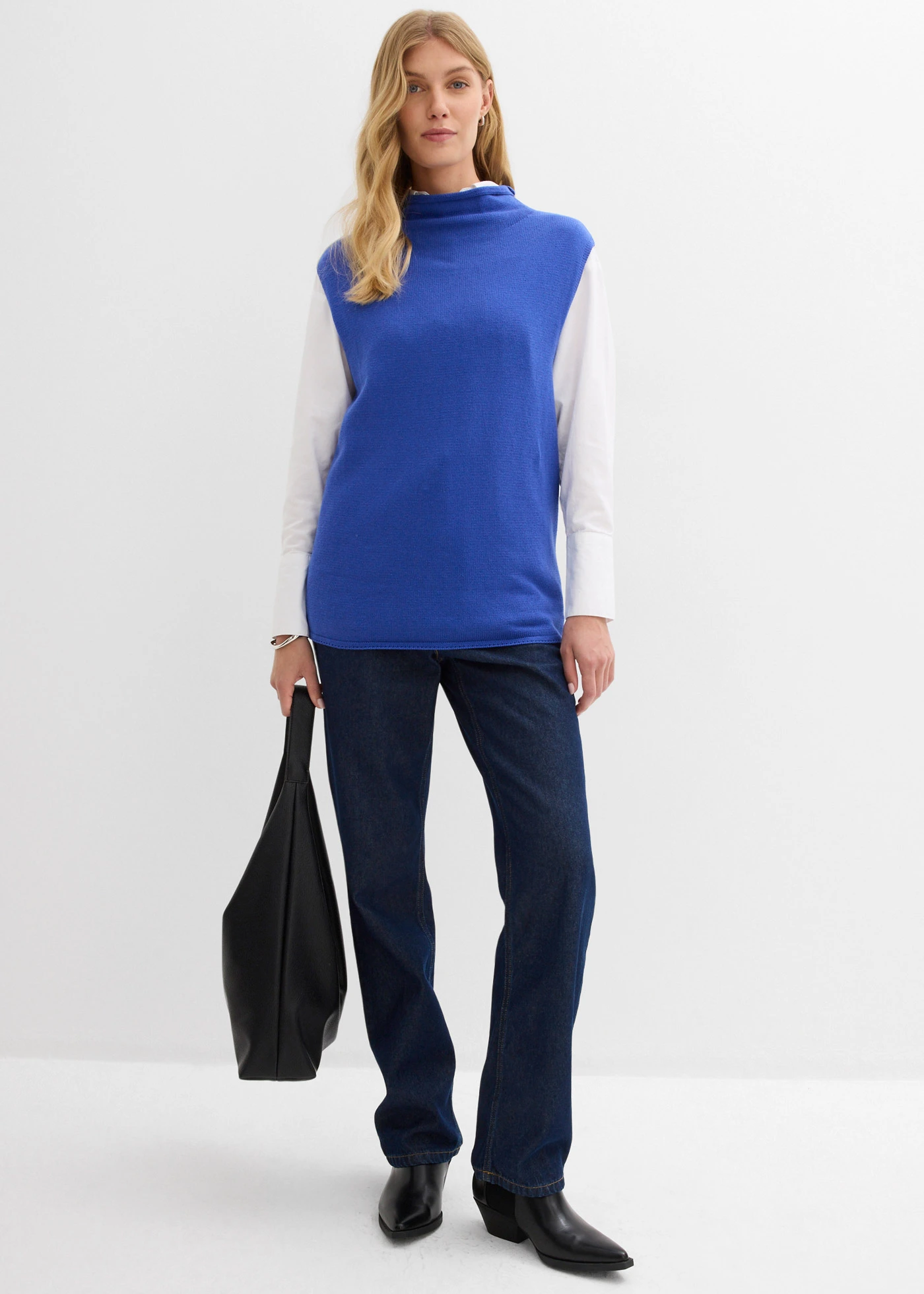 Pull sans manches 100% coton • bleu brillant • Boutique bonprix