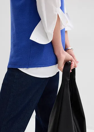 Pull sans manches 100% coton • bleu brillant • Boutique bonprix