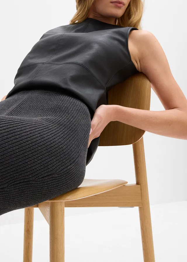 Jupe en maille 100% coton • anthracite chiné • product-page.page-title-suffix