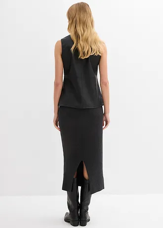 Jupe en maille 100% coton • anthracite chiné • Boutique bonprix