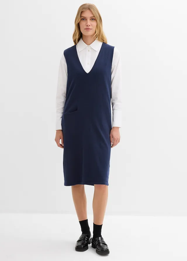Gebreide jurk, Kleur: donkerblauw