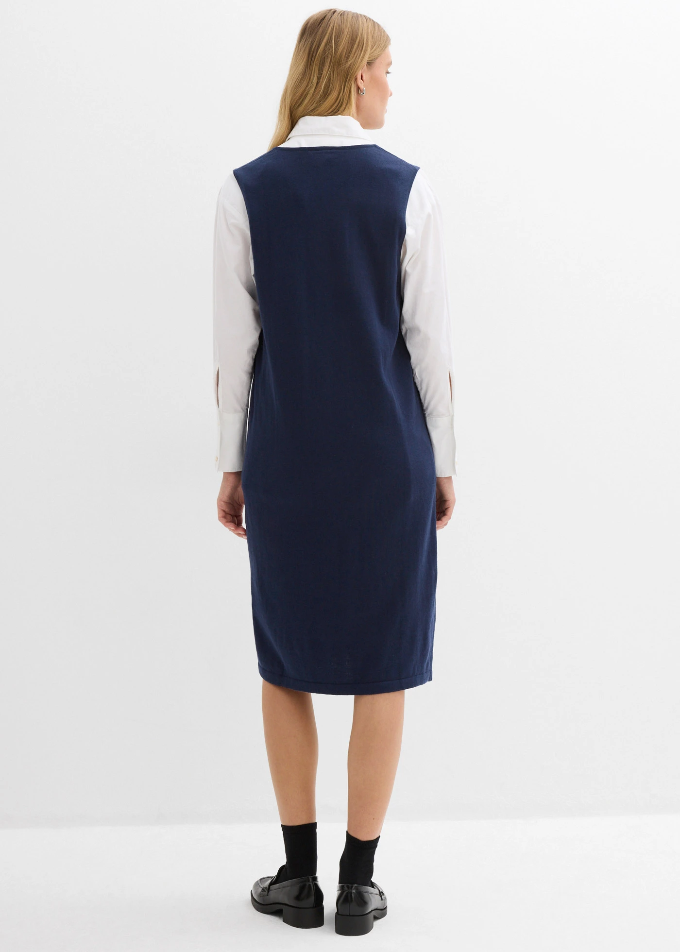 Pletené šaty z čisté bavlny • tmavě modrá • bonprix obchod