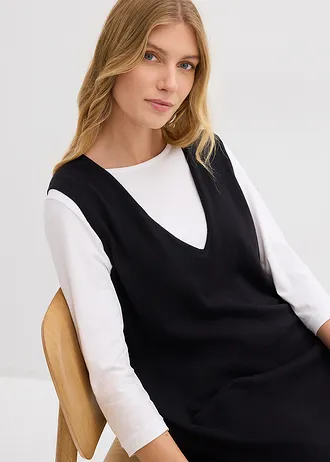 Pletené šaty z čisté bavlny • černá • bonprix obchod