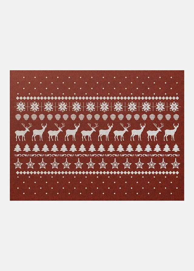 Preș de intrare cu model printat de Crăciun