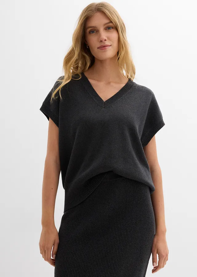 Pull sans manches 100% coton • anthracite chiné • product-page.page-title-suffix