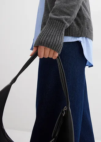 Pletený kabátek z čisté organické bavlny • antracitový melír • bonprix obchod