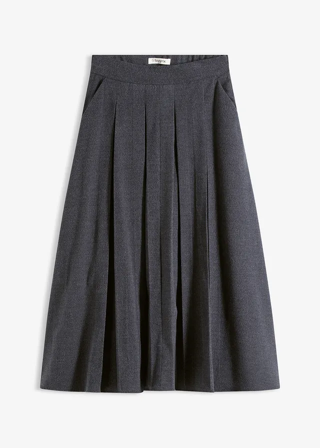 Midi rok van een zachte viscosemix • inktblauw gemêleerd • bonprix online shop