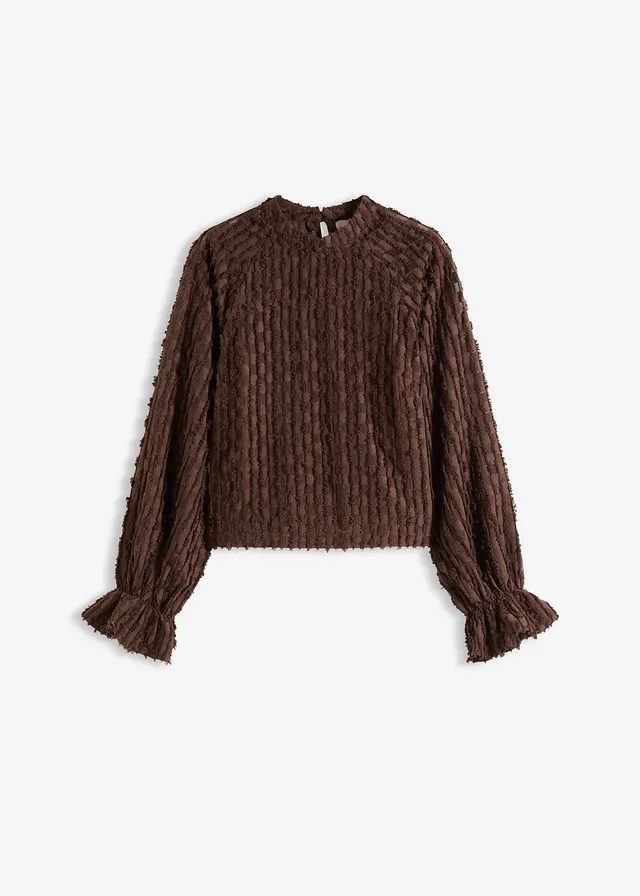 Blouse van gestructureerd materiaal