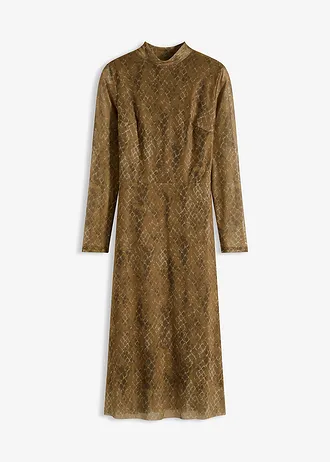 Robe midi en mesh • olive-vert gui graphique • Boutique bonprix