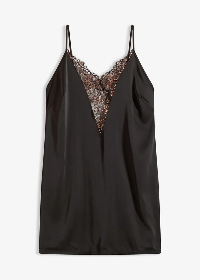 Neglijeu din satin, cu fir lucios