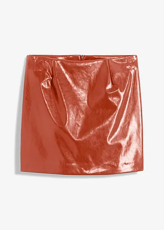 Imitatieleren rok, Kleur: robijnrood