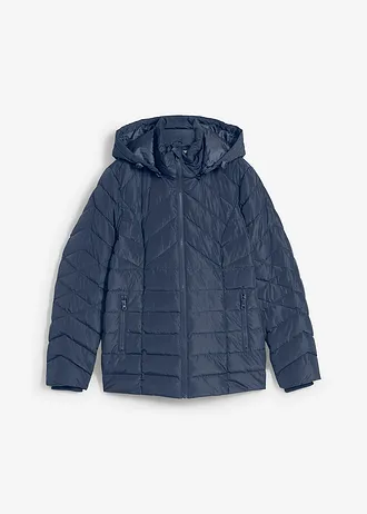 Lichte, gewatteerde jas met afneembare capuchon, Kleur: donkerblauw